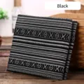 Black ethnic style handmade decorative fabric with geometric patterns for home decor - High Density / 1m / Black