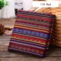 Ethnic style handmade woven decorative fabric with traditional red stripe pattern - High Density / 1m / Red