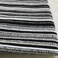 Detailed view of high-quality black and white striped chenille fabric for sofa covers. - Black Grey Tone (2711-1)