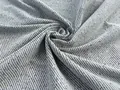 White and gray chenille tweed fabric with large twill pattern texture for home sofa - Large Twill (2802-1) / White With Grey Stripes