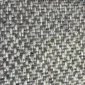 Vista de detalle macro de tela de lino gris gruesa y basta para tapicería y sofás - Mezcla Gris Blanco (ZB0190-20)