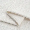 Luxurious white metallic tweed fabric with shiny threads for sewing DIY coats and skirts - No. 2 Beige