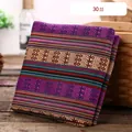 Bohemian ethnic style woven decorative fabric featuring purple stripes and intricate patterns - Ethnic Purple Woven Floral Striped Style (30#) (Thickened Style) / 1m / Purple