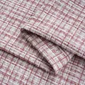 Elegant pink and white tweed fabric with metallic silk thread for DIY clothing and crafts. - No. 5 Plum