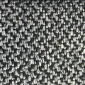 Vista macro de tela gruesa de poliéster y lino tejida en negro y gris - Entrelazado Negro Gris (ZB0190-24)