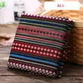 Bohemian ethnic style handmade woven upholstery fabric with colorful stripes, style 62 - Ethnic Dark Geometric Striped Style (62#) (Thickened Style) / 1m / Colorful