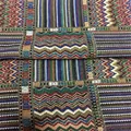 Bohemian ethnic style woven decorative fabric with colorful geometric zigzag patterns. - Pattern A# (Lijiang Style) / 1m