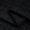 Premium black tweed fabric with shimmering silver metallic threads for elegant fashion - No. 14 Deep Black