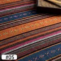 Ethnic style handmade fabric with colorful stripes and embroidery pattern #05 - Pattern 05# (Ordinary Style) / 1m