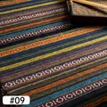 Handmade ethnic style woven fabric featuring vibrant multi-color stripes, SKU #09 - Pattern #09 (Ordinary Style) / 1 Meter