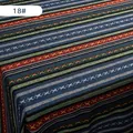 Handmade ethnic style striped fabric with embroidery patterns in blue and red tones - Ordinary Style (#18) / 1m / Dark Blue