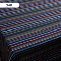 Ethnic style striped decorative fabric in navy blue with colorful patterns, model 34# - Thickened Style (#34) / 1m / Dark Blue