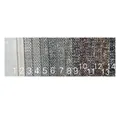 Close-up view of multicolored tweed burlap fabric swatches with numbered selection labels - Mixed Gray (1)
