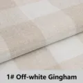 High-quality off-white gingham pattern cotton linen blend fabric for sofa covers - Standard / 1# Off-white Plaid