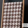 Brown and white houndstooth linen fabric with 6.5cm grid size for sofa covers - Oversized Coffee Houndstooth