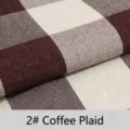 Durable brown and beige coffee plaid cotton linen fabric for DIY sofa covers - Standard / 2# Coffee Plaid