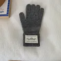 Cozy dark gray knitted winter gloves for students, warm touchscreen compatible design - One Size / Gray