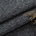 Detailed view of premium thick textured dark grey chenille fabric for home sofa upholstery - Dark Gray