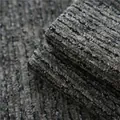 Premium thickened gray chenille sofa fabric with mountain river texture for furniture - 2608-1深麻炭灰