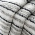 Tessuto per arredamento in ciniglia a righe grigie e bianche per cuscini e divani - Misto Grigio Bianco Scuro (SY1081-04) / Larghezza 145cm (Circa 1 Metro)