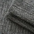 Detailed macro view of thick grey chenille mountain texture fabric with bouclé velvet feel - 2608-9深炭麻灰
