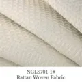 Tissu en lin beige épais de qualité supérieure avec motif tressé en rotin pour canapé - No. 1 (NGLS701) / Blanc Cassé