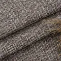 Close-up texture of thick grey textured chenille fabric for sofa and cushions - Peacock Coffee