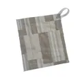 Thick jacquard chenille fabric swatch with grey geometric square patterns - 中性灰与米白色 / -01 #