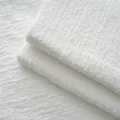 Premium white chenille fabric with mountain pattern for sofa and upholstery variant - 2608-12奶白素绒