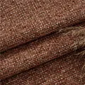 Thick textured burnt orange chenille upholstery fabric for sofa cushions and pillows - Red Brown
