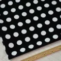 Tessuto jacquard in ciniglia a pois bianchi e neri per fodere di divani e cuscini - Nero