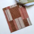 Thickened jacquard chenille fabric with classic geometric grid pattern in brown tones - 棕色与米白与砖红 / -03 #