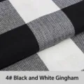 Detailed close-up of 4# black and white plaid cotton linen fabric for DIY sofa covers - Standard / Black White Plaid