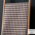 Brown and white houndstooth linen fabric for sofa covers with 3cm pattern size. - Coffee Houndstooth