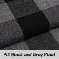High quality thickened 5# black and gray plaid cotton linen fabric for DIY sofa cover - Standard / 5# Black & Gray Plaid