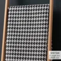 Black and white houndstooth linen fabric with 3cm pattern size for sofa covers - Black Houndstooth