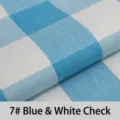High-quality blue and white checkered cotton linen fabric for sofa cover DIY projects - Standard / 7# Blue & White Plaid