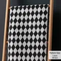 Black and white argyle rhombus linen fabric for sofa cushions and handmade crafts - Black Rhombus