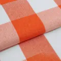Durable orange and white gingham cotton linen fabric for DIY sofa covers and decor - Standard / 9# Orange & Yellow Plaid