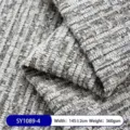 Tela de tapicería de chenilla gris con patrón de montaña y textura suave tacto visón - 1m / Gris Blanco Mezclado (1089-4)