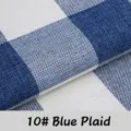 Durable blue and white checkered cotton linen fabric 10# for DIY upholstery and sofa covers - Standard / Blue Plaid
