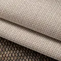 Premium close-up of thickened beige cotton linen fabric showing coarse weave texture - No.1 Beige Coffee