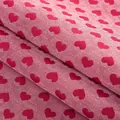 Tessuto jacquard rosso con motivo a cuori per fiori nuziali e progetti di artigianato - Cuore / Rosso
