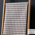 Thickened brown and white houndstooth linen fabric for sofa cushions, 3cm pattern - Grey Houndstooth