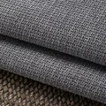 Close-up of premium thickened grey cotton linen fabric with a coarse woven texture - No.2 Rock Grey