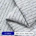 Tela de tapicería de chenilla blanca con patrón de montaña para fundas de sofá - 1m / Negro Blanco Gris Mezclado (1089-6)