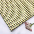 Yellow and grey fish scale pattern cotton linen jacquard fabric for upholstery and sewing - Yellow