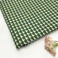 Green and white fish-scale grid cotton-linen jacquard fabric for sofa upholstery - Green
