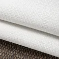 Thick white cotton-linen fabric with coarse weave texture for upholstery and cushions - No.5 Off White