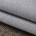 Close-up of thick grey textured cotton linen fabric for sofa covers and cushions - No.6 Light Grey